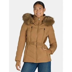 Functional Outdoor Gear FOG Women's Size M Dark Camel Faux Fur Trim Parka